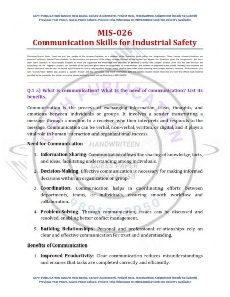 IGNOU MIS-026 Solved Assignment July 2024 English Medium - Image 3