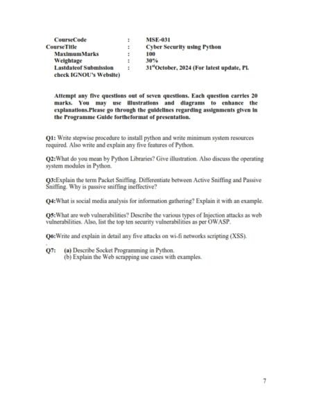 IGNOU MSE-031 Solved Assignment July 2024 English Medium