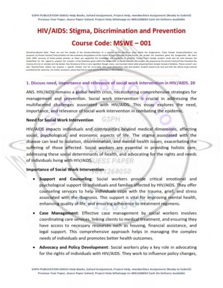 IGNOU MSWE-01 Solved Assignment 2024-25 English Medium - Image 2