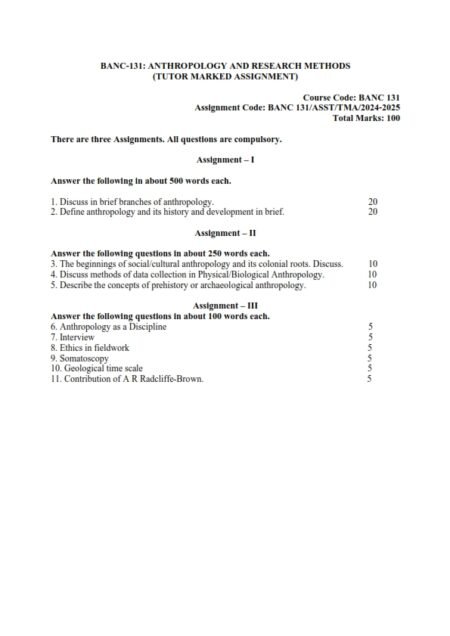 IGNOU BANC-131 Solved Assignment 2024-25 English Medium