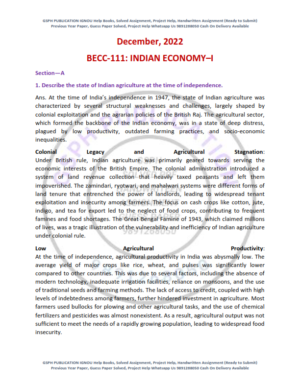 IGNOU BECC-11 Previous Year Solved Question Paper (December 2022) English Medium