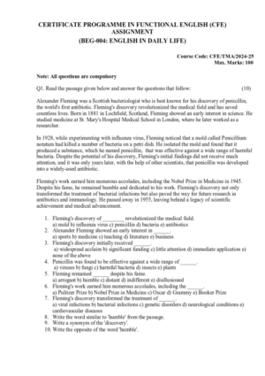 IGNOU BEG-004 Solved Assignment 2024-25 English Medium