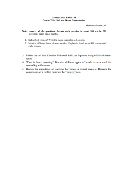 IGNOU BNRI-103 Solved Assignment 2024-25 English Medium