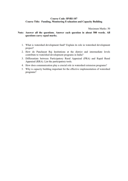 IGNOU BNRI-107 Solved Assignment 2024-25 English Medium
