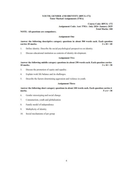 IGNOU BPCG-172 Solved Assignment 2024-25 English Medium