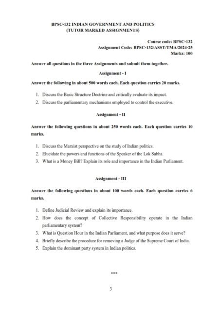 IGNOU BPSC-132 Solved Assignment 2024 English Medium