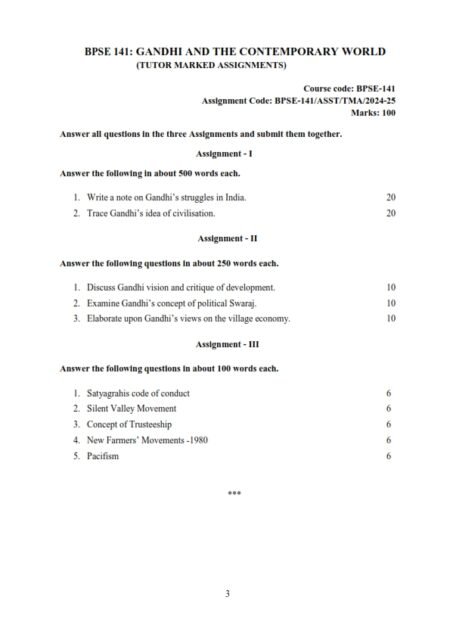 IGNOU BPSE-141 Solved Assignment 2024-25 English Medium