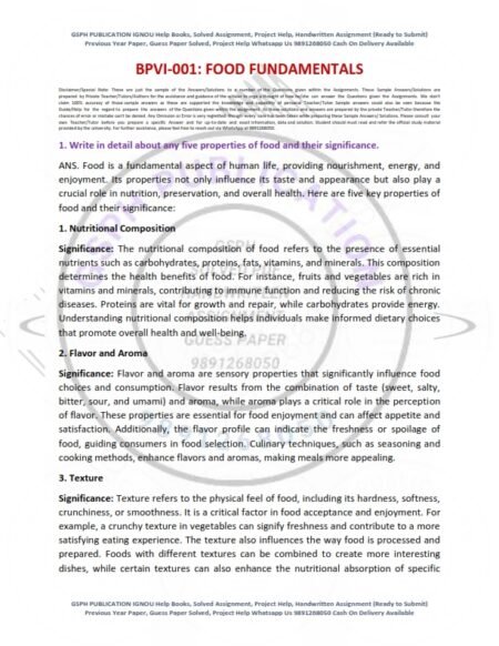 IGNOU BPVI-001 Solved Assignment 2024-25 English Medium