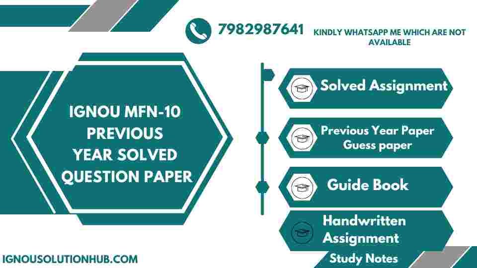 IGNOU MFN-10 Previous Year Solved Question Paper