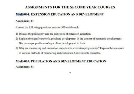 IGNOU MAE-004 Solved Assignment 2024 English Medium