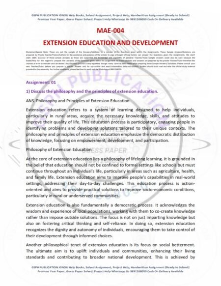 IGNOU MAE-004 Solved Assignment 2024 English Medium - Image 2