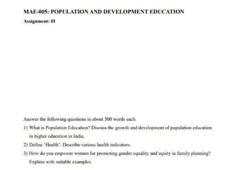 IGNOU MAE-005 Solved Assignment 2024 English Medium