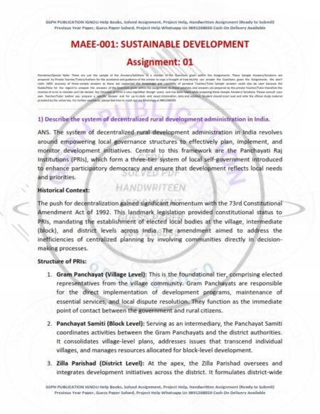 IGNOU MAEE-001 Solved Assignment 2024 English Medium - Image 2