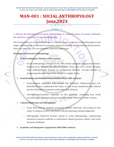 IGNOU MAN-014 Previous Year Solved Question Paper English Medium (June 2023)