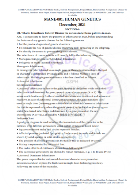 IGNOU MANE-001 Previous Year Solved Question Paper English Mebdium (December 2021)