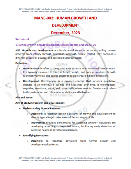 IGNOU MANE-002 Previous Year Solved Question Paper English Mebdium (Decebmer 2023)