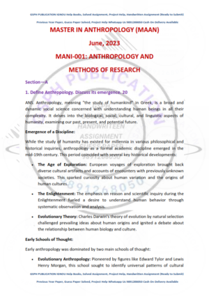 IGNOU MANI-001 Previous Year Solved Question Paper English Mebdium (June 2023)