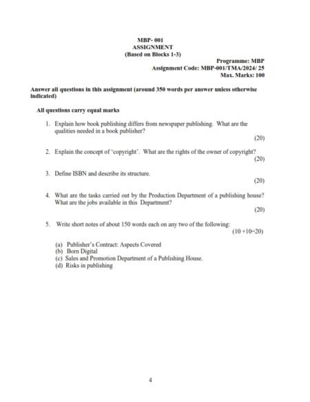 IGNOU MBP-001 Solved Assignment 2024-25 English Medium