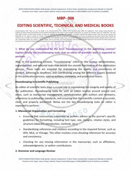 IGNOU MBP-006 Solved Assignment 2024-25 English Medium