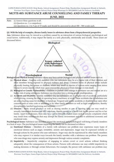 IGNOU MCFTE-003 Previous Year Solved Question Paper English Medium (June 2022)