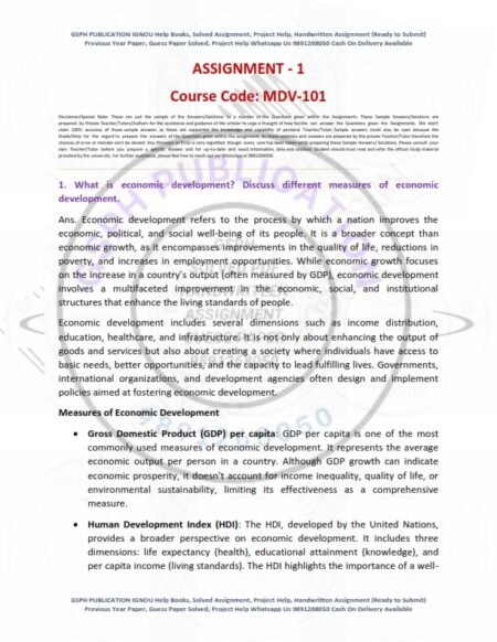 IGNOU MDV-101 Solved Assignment 2024-25 English Medium - Image 2