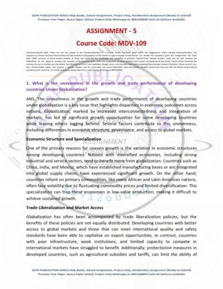 IGNOU MDV-109 Solved Assignment 2024-25 English Medium