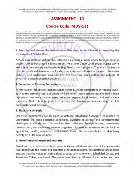 IGNOU MDV-111 Solved Assignment 2024-25 English Medium - Image 2