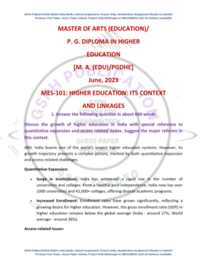 IGNOU MES-101 Previous Year Solved Question Paper English Medium (June 2023)