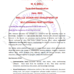 IGNOU MES-112 Previous Year Solved Question Paper English Medium (June 2023)