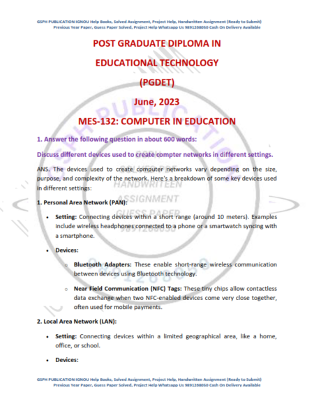 IGNOU MES-132 Previous Year Solved Question Paper English Medium (June 2023)