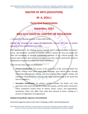 IGNOU MES-014 Previous Year Solved Question Paper English Medium (December 2023)