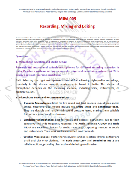 IGNOU MJM-003 Solved Assignment 2024 English Medium - Image 2