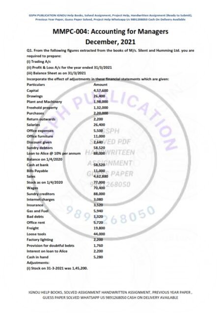 IGNOU MMPC-04 Previous Year Solved Question Paper (December 2021) English Medium