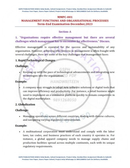 IGNOU MMPC-01 Previous Year Solved Question Paper (December 2023) English Medium