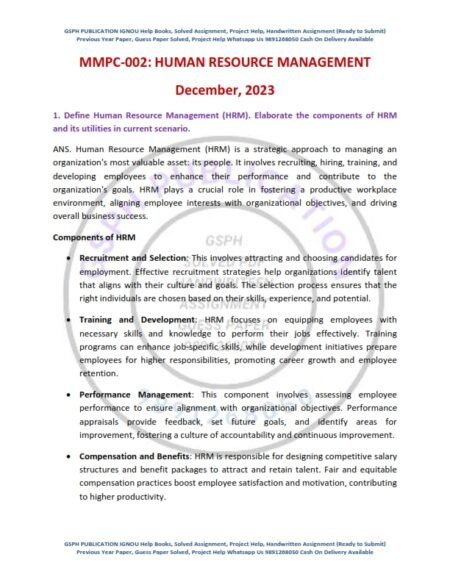 IGNOU MMPC-02 Previous Year Solved Question Paper (December 2023) English Medium
