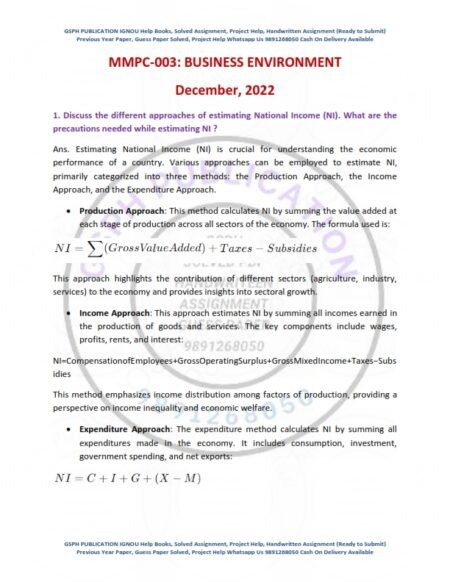 IGNOU MMPC-03 Previous Year Solved Question Paper (December 2022) English Medium