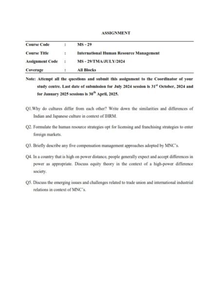 IGNOU MS-02 Solved Assignment 2024-25 English Medium
