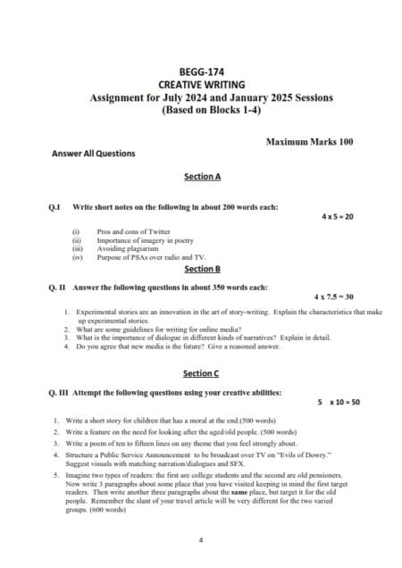 IGNOU BEGG-174 Solved Assignment 2024-25 English Medium