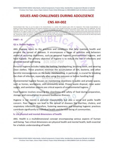 IGNOU CNS AH-002 Solved Assignment July 2024 English Medium - Image 2
