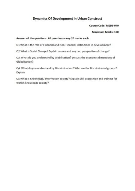 IGNOU MEDS-049 Solved Assignment 2024-25 English Medium