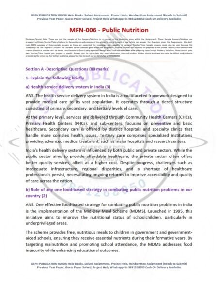 IGNOU MFN-006 Solved Assignment 2024-25 English Medium