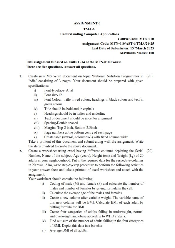 IGNOU MFN-010 Solved Assignment 2024-25 English Medium