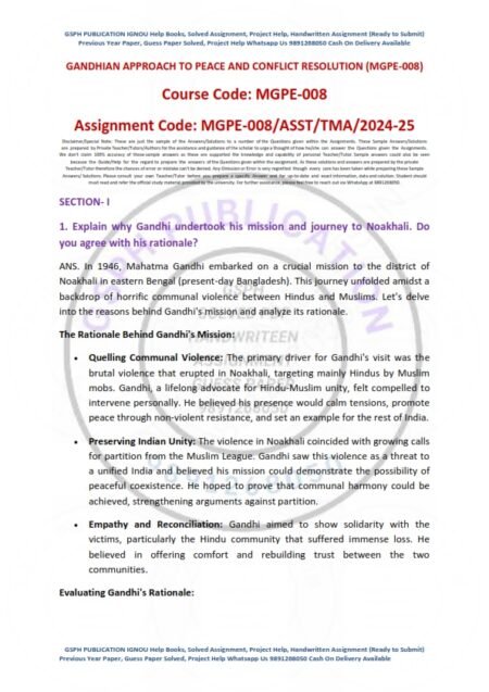 IGNOU MGPE-8 Solved Assignment 2024-25 English Medium