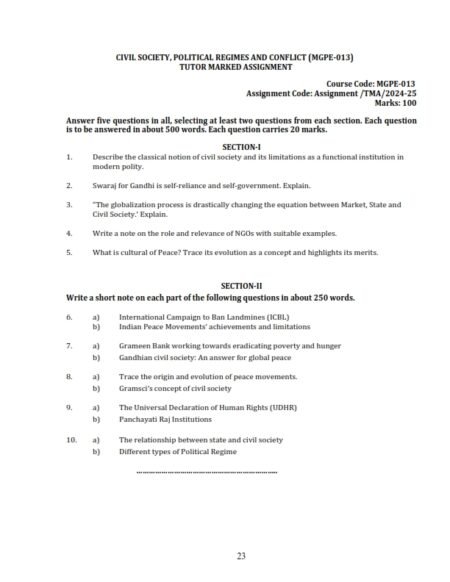 IGNOU MGPE-13 Solved Assignment 2024-25 English Medium