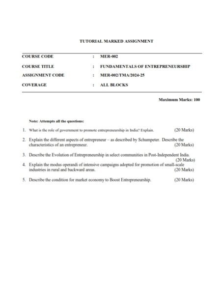 IGNOU MER-002 Solved Assignment 2024-25 English Medium