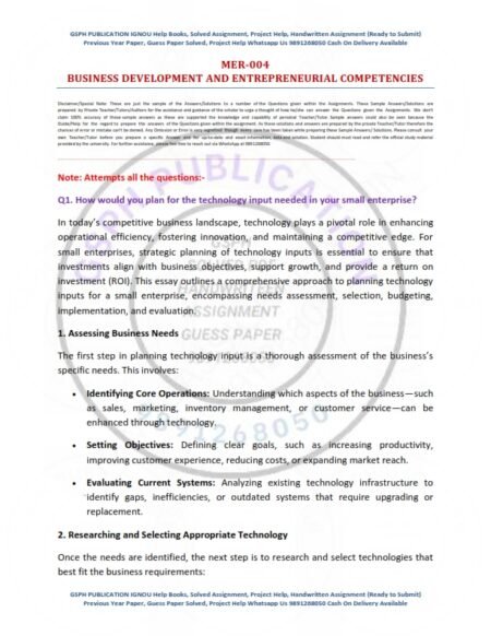 IGNOU MER-004 Solved Assignment 2024-25 English Medium - Image 2