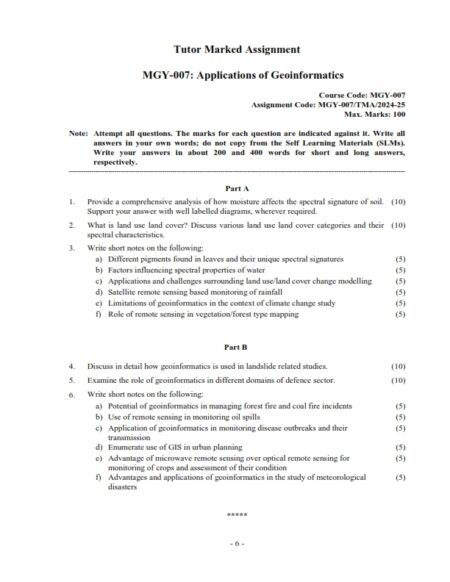IGNOU MGY-07 Solved Assignment 2024-25 English Medium