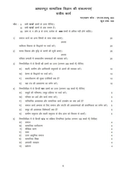 IGNOU MSW-03 Solved Assignment 2024-25 Hindi Medium