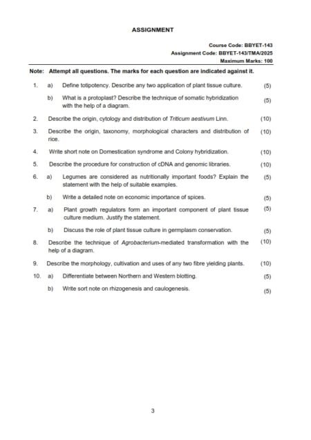 IGNOU BBYET-143 Solved Assignment 2025 English Medium