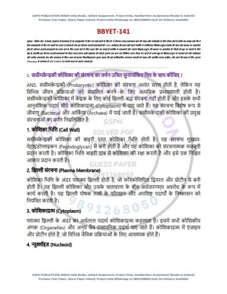 IGNOU BBYET-141 Solved Assignment 2025 Hindi Medium